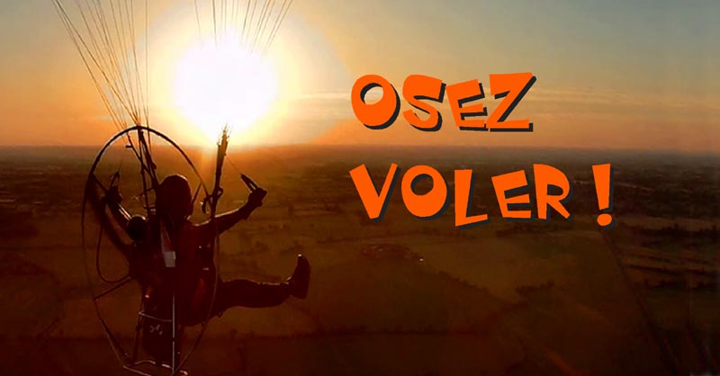 Paramoteur couché de soleil OSEZ VOLER